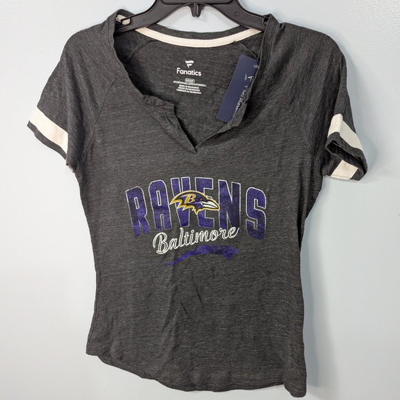Fanatics Women's Gray Baltimore Ravens Top - Picture 1 of 6